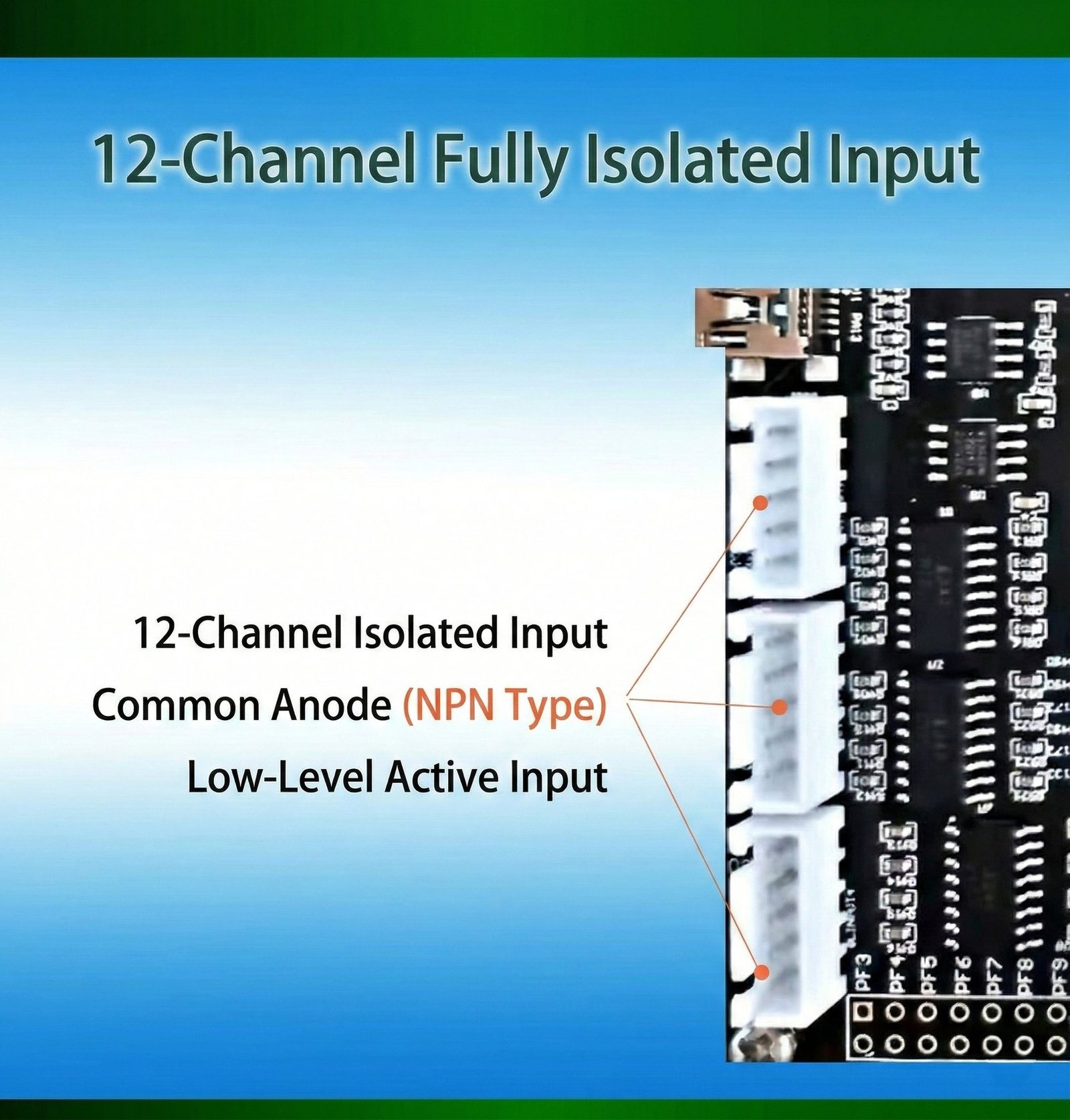 STM32F103ZE board — isolated digital input configuration